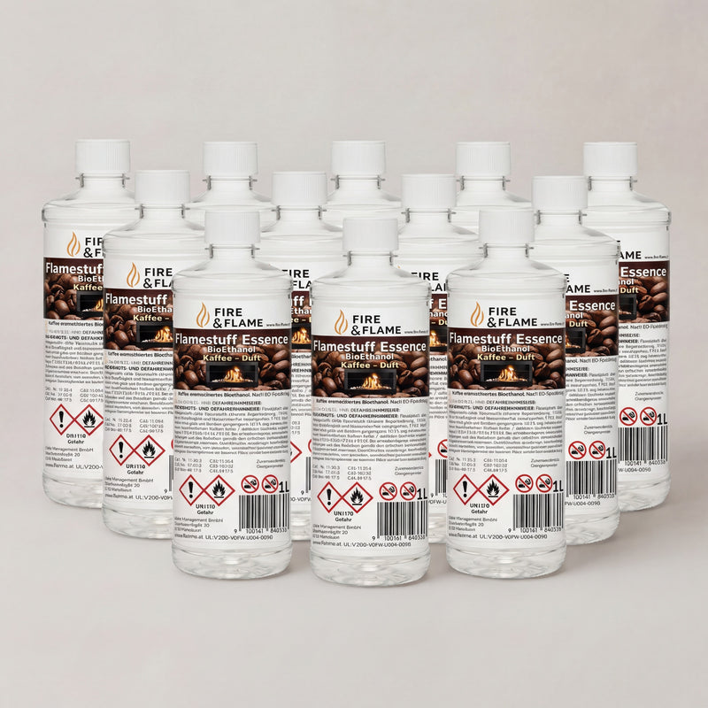 Flamestuff Essence Kaffee Bioethanol Vorratspaket – Brennstoff für Ethanolkamine