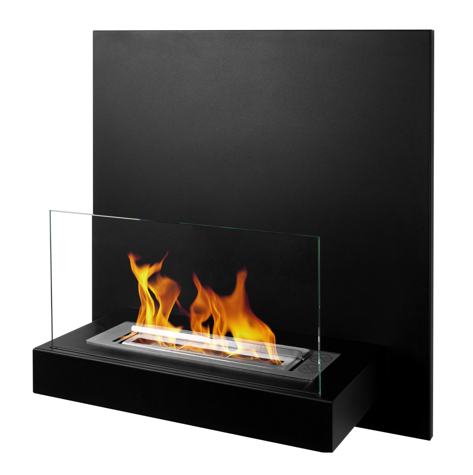 Wall Bioethanol-Wandkamin in Schwarz