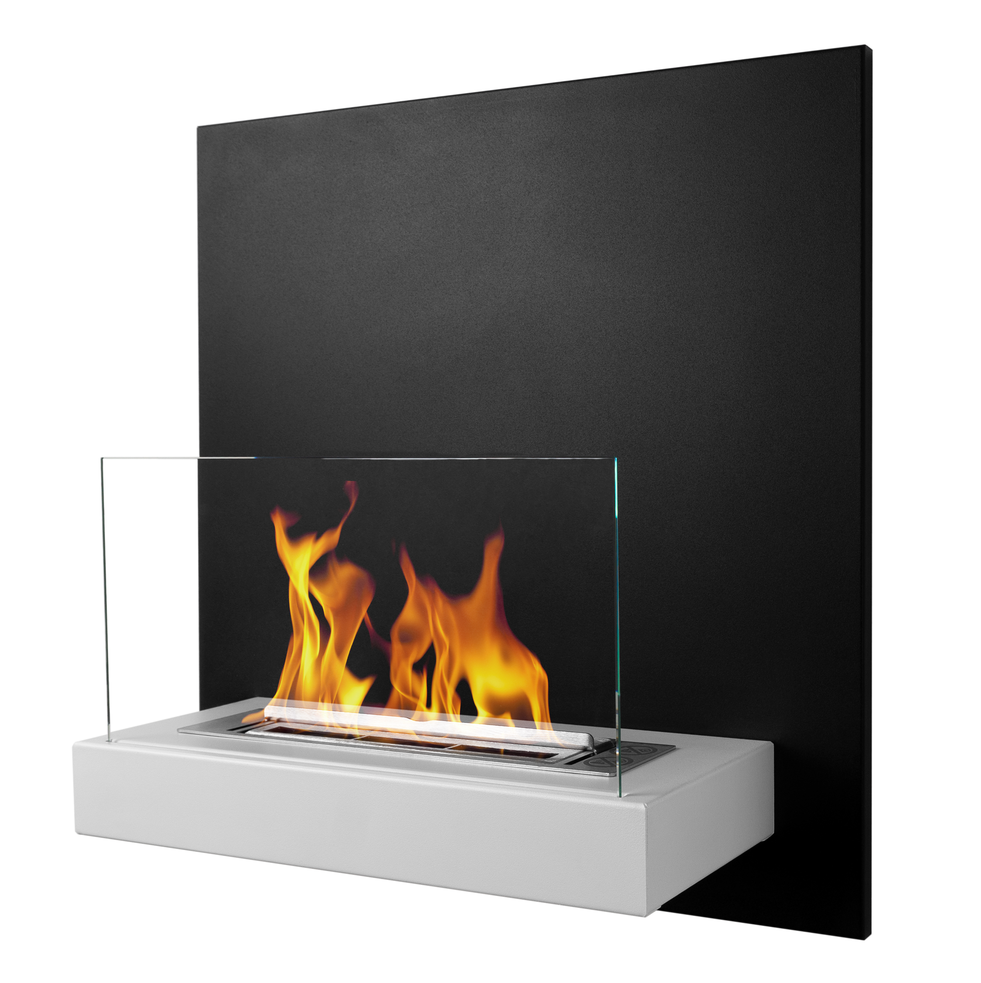 Wall Bioethanol-Wandkamin in Weiß
