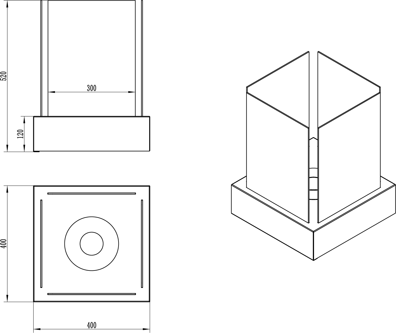 one.Luma400 Design Feuerstelle in Schwarz
