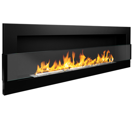 Elegant Wandkamin 1200x400 in Schwarz