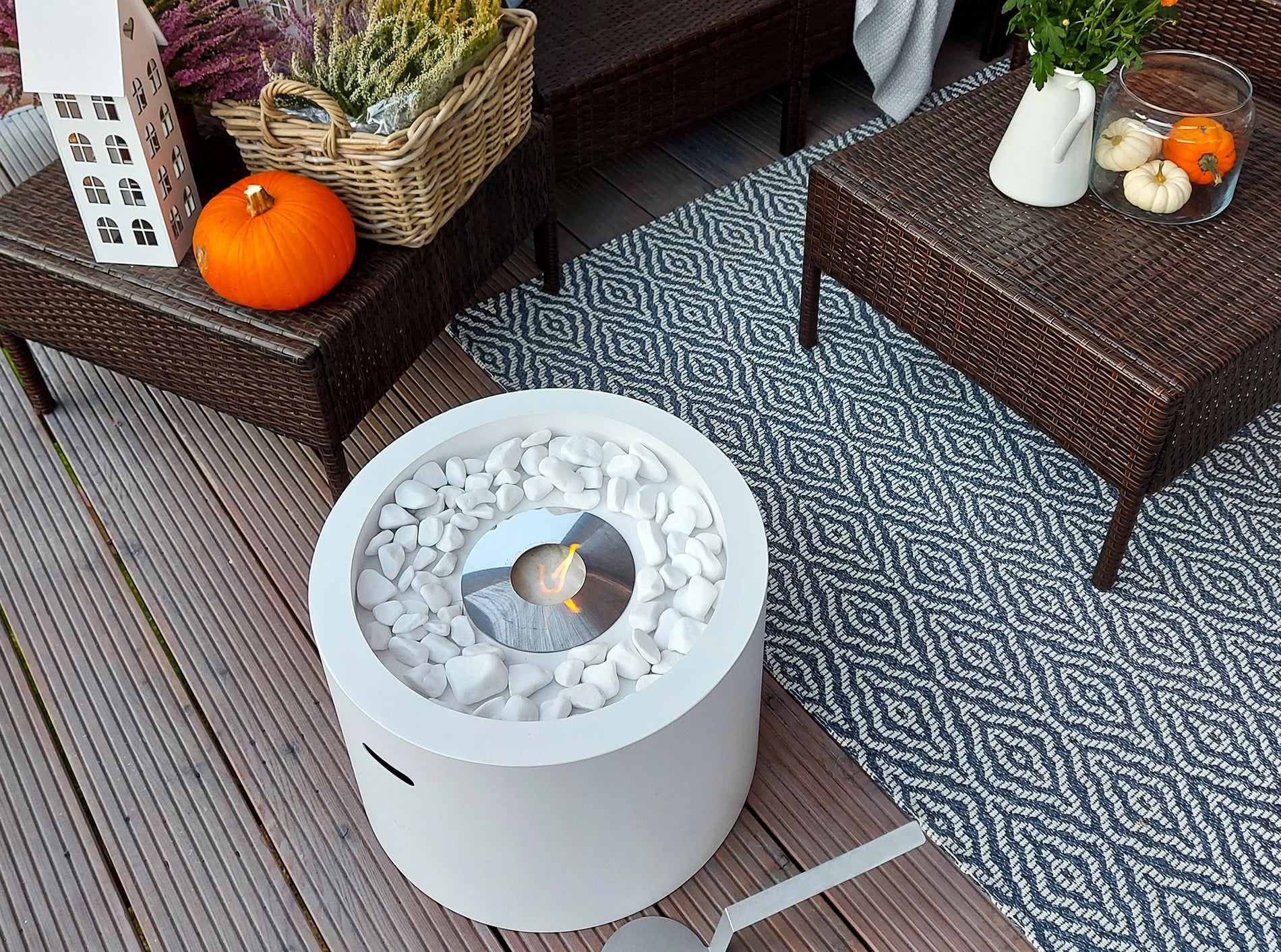 Deko-Steine Weiß Moderne Dekoration für Bioethanol-Kamine