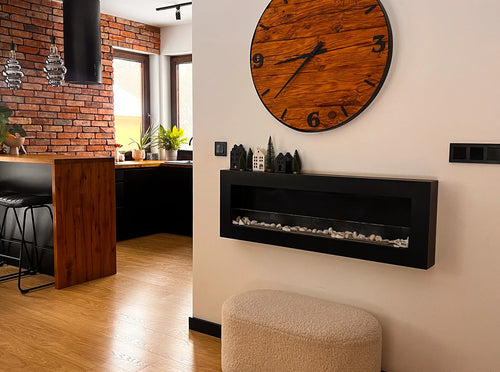 four.Frame Eleganter Wandkamin 1200x400 in Schwarz