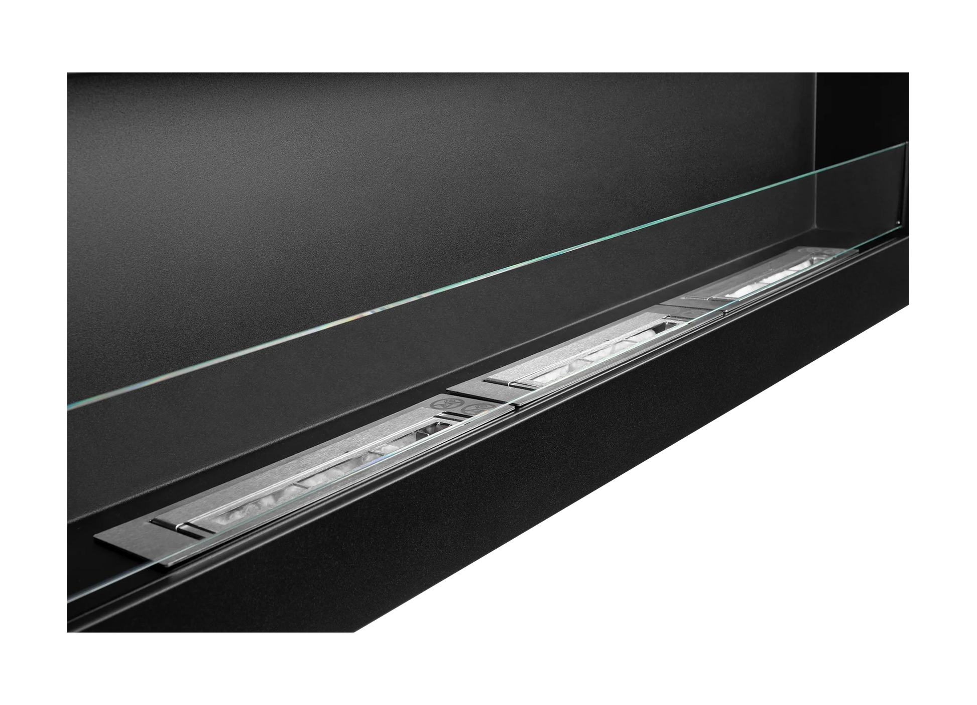 four.Frame Eleganter Wandkamin 1200x400 in Schwarz