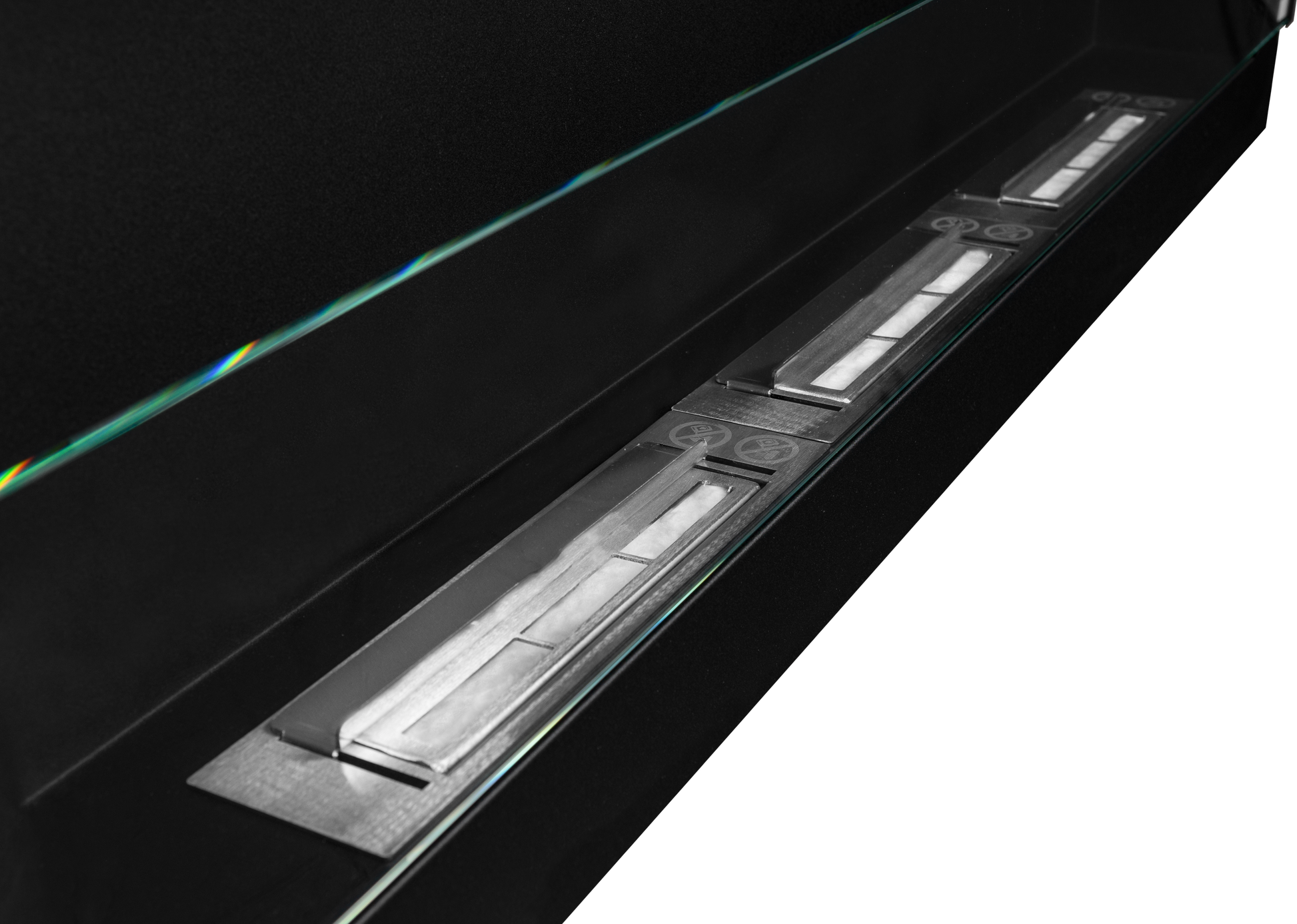 Elegant Wandkamin 1200x400 in Schwarz