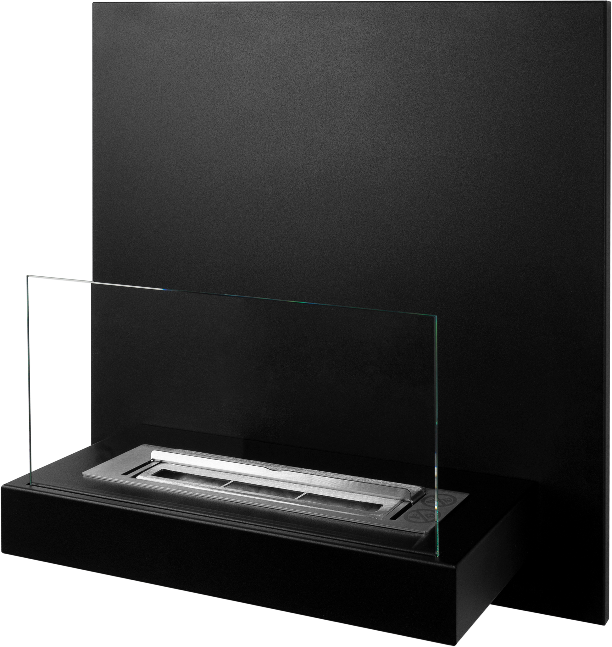 Wall Bioethanol-Wandkamin in Schwarz