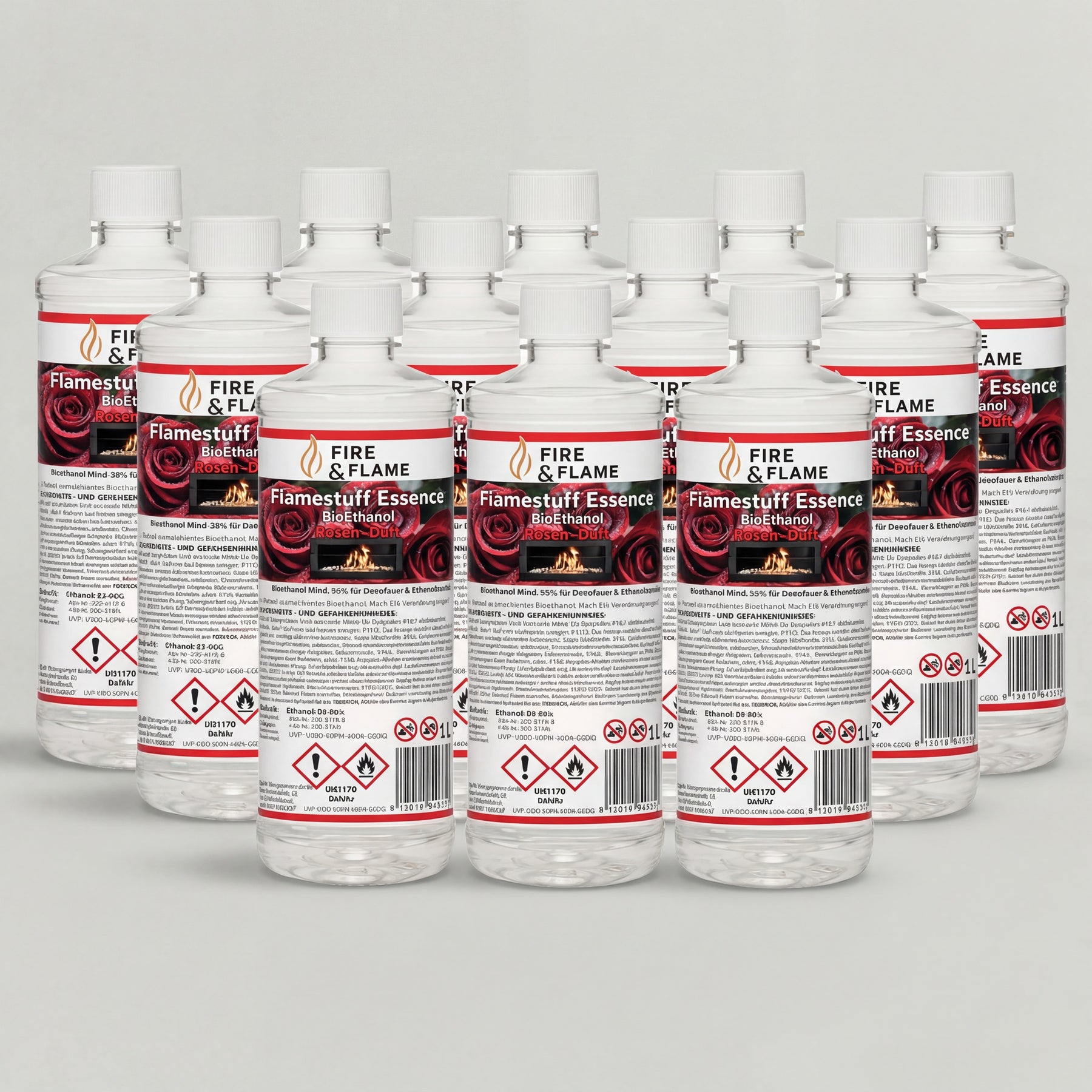 Flamestuff Essence Rose Bioethanol Vorratspaket – Brennstoff für Ethanolkamine