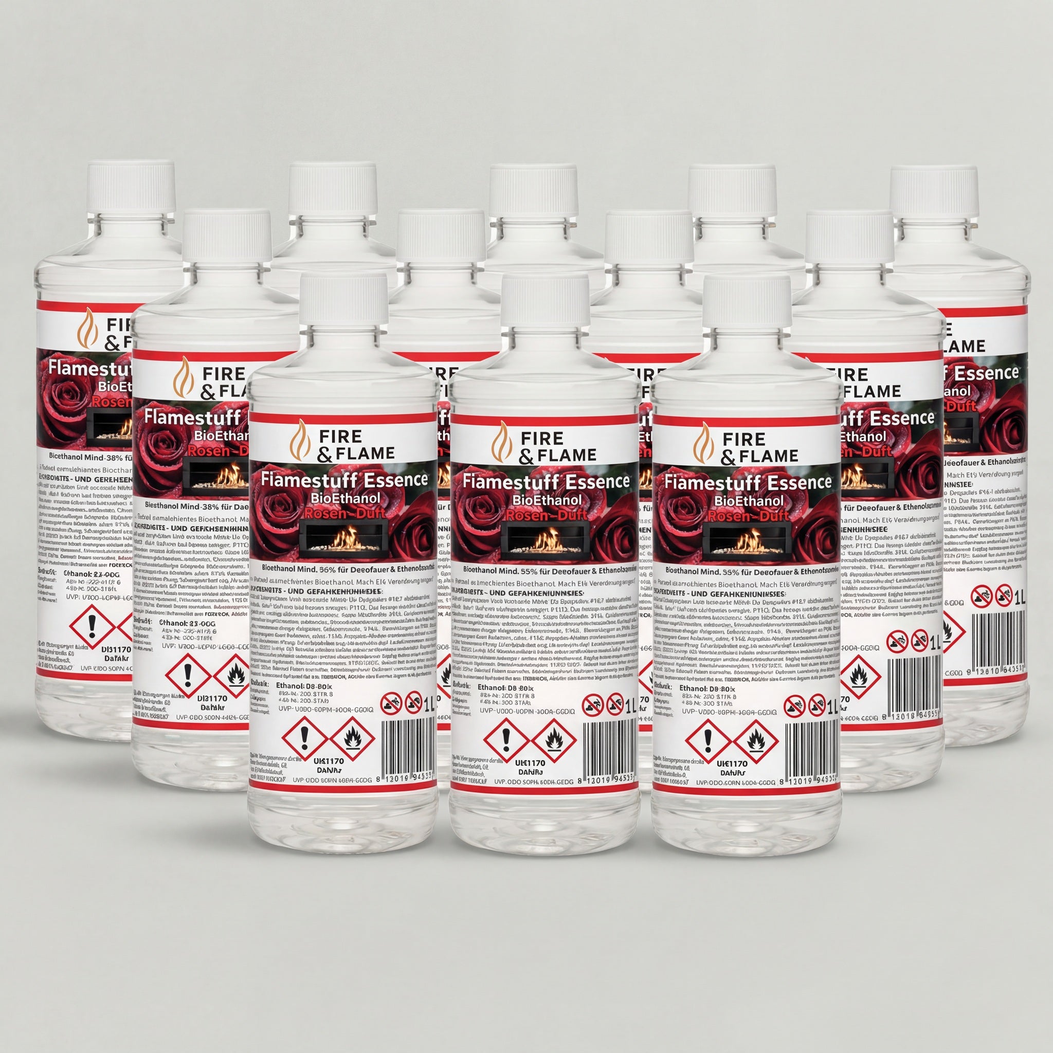 Flamestuff Essence Rose Bioethanol Vorratspaket – Brennstoff für Ethanolkamine