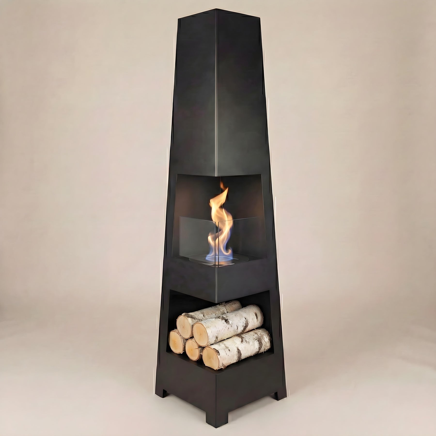 Standkamin Modern – Bioethanol Standkamin mit Glasfront