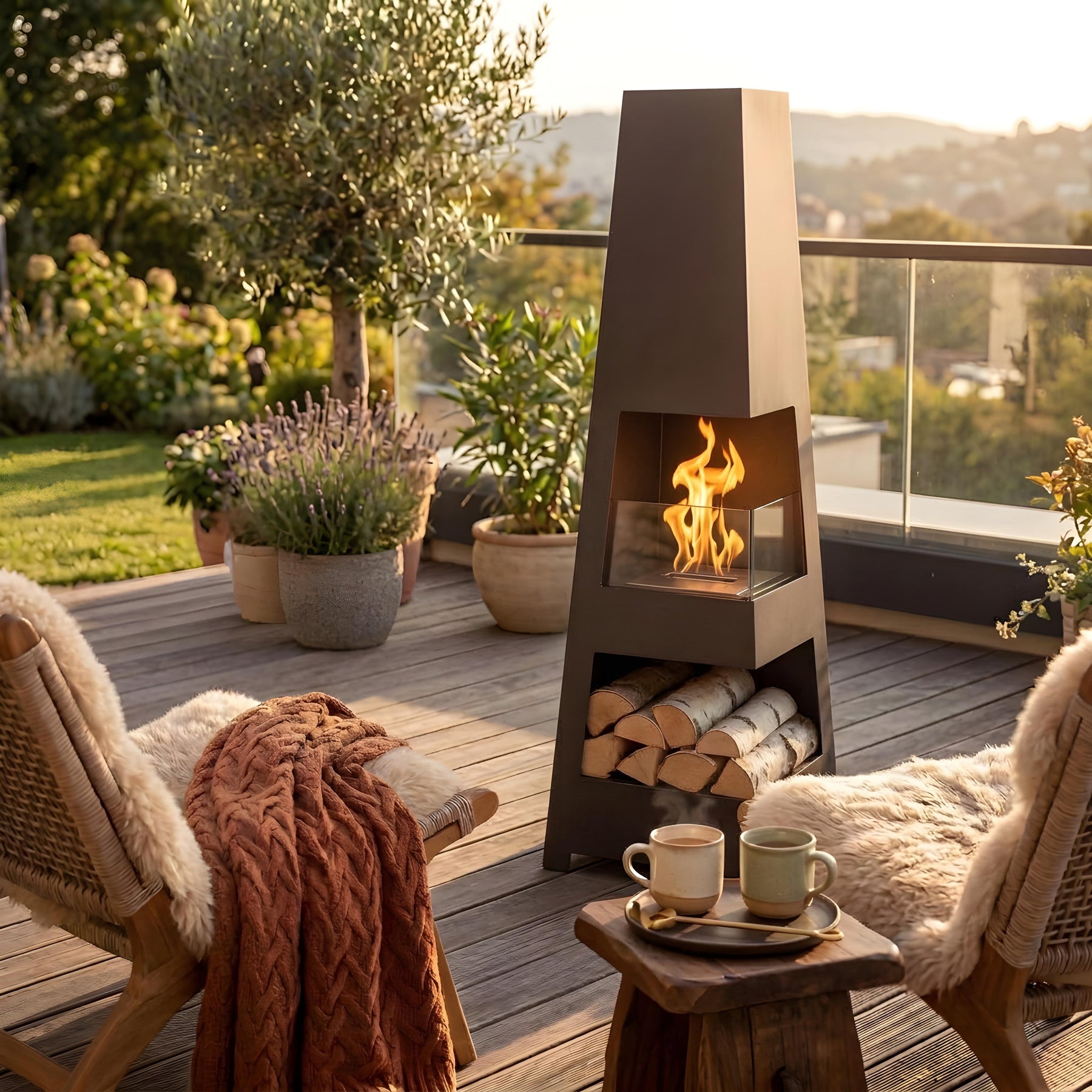Standkamin Modern – Bioethanol Standkamin mit Glasfront