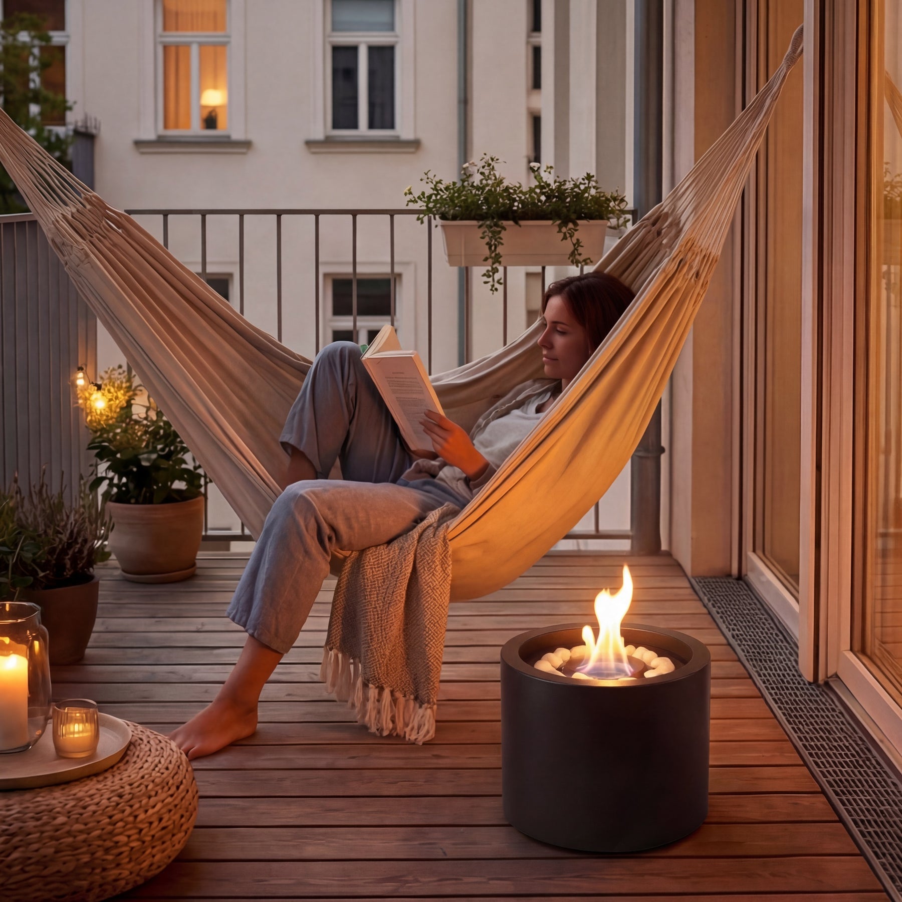 Feuerstelle Solis 290 – kompakte Bioethanol Feuerschale mit echter Flamme im passenden Ambiente