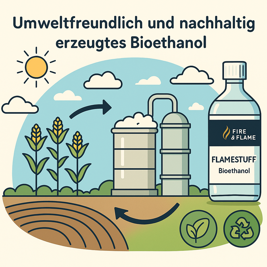 Flamestuff Essence Rose Bioethanol 1L – Brennstoff für Ethanolkamine mit Rosenduft