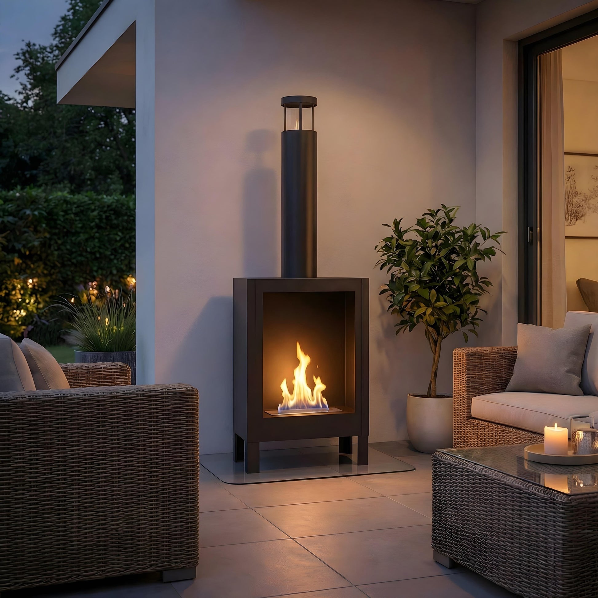 Bioethanol Standkamin Classic – elegantes Design & echte Flamme