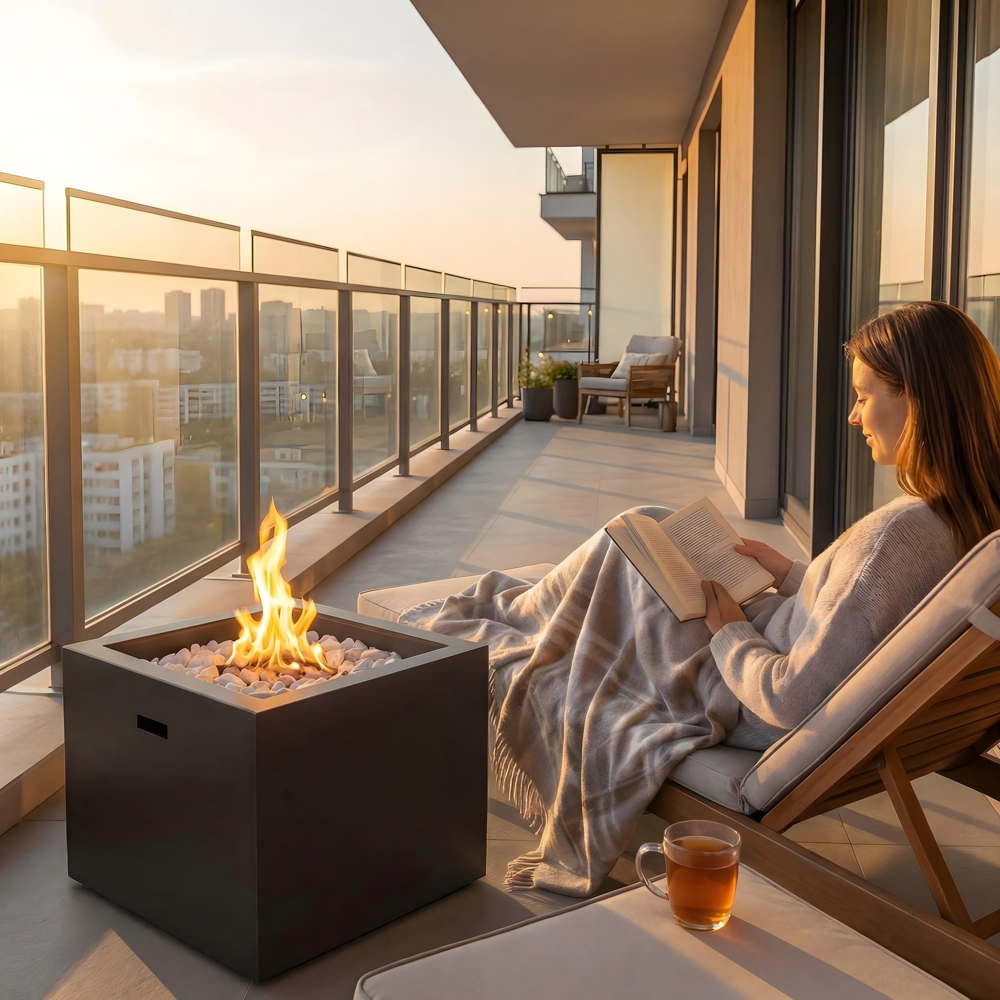 Cube Quadratische Outdoor Feuerstelle im Würfel-Design