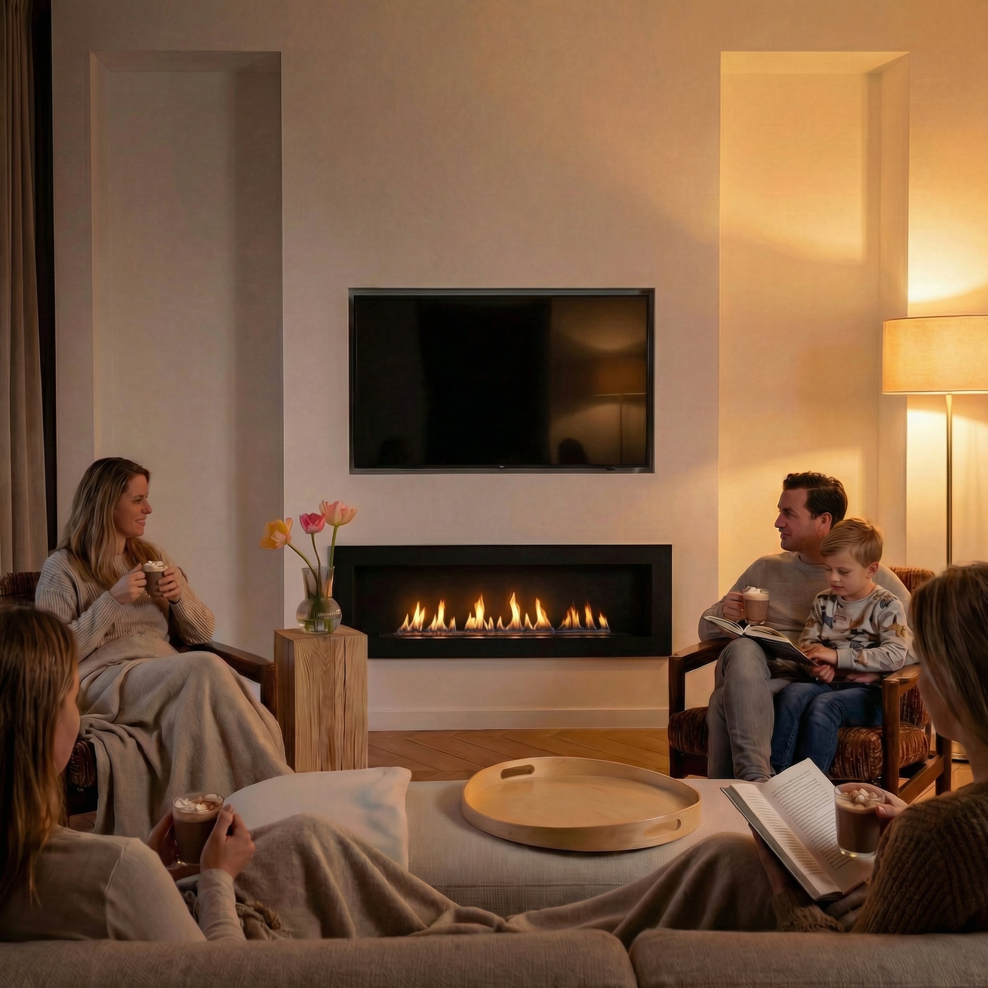 Bioethanol Wandkamin Elegant 1200×400 Starterpaket – stilvolles Designfeuer für dein Zuhause