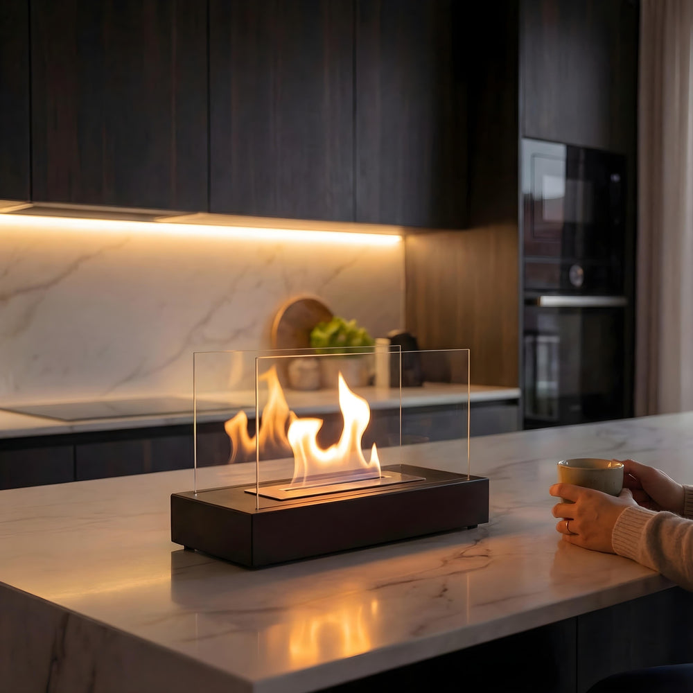 Fire & Flame Tischkamin mit echter Bioethanol-Flamme