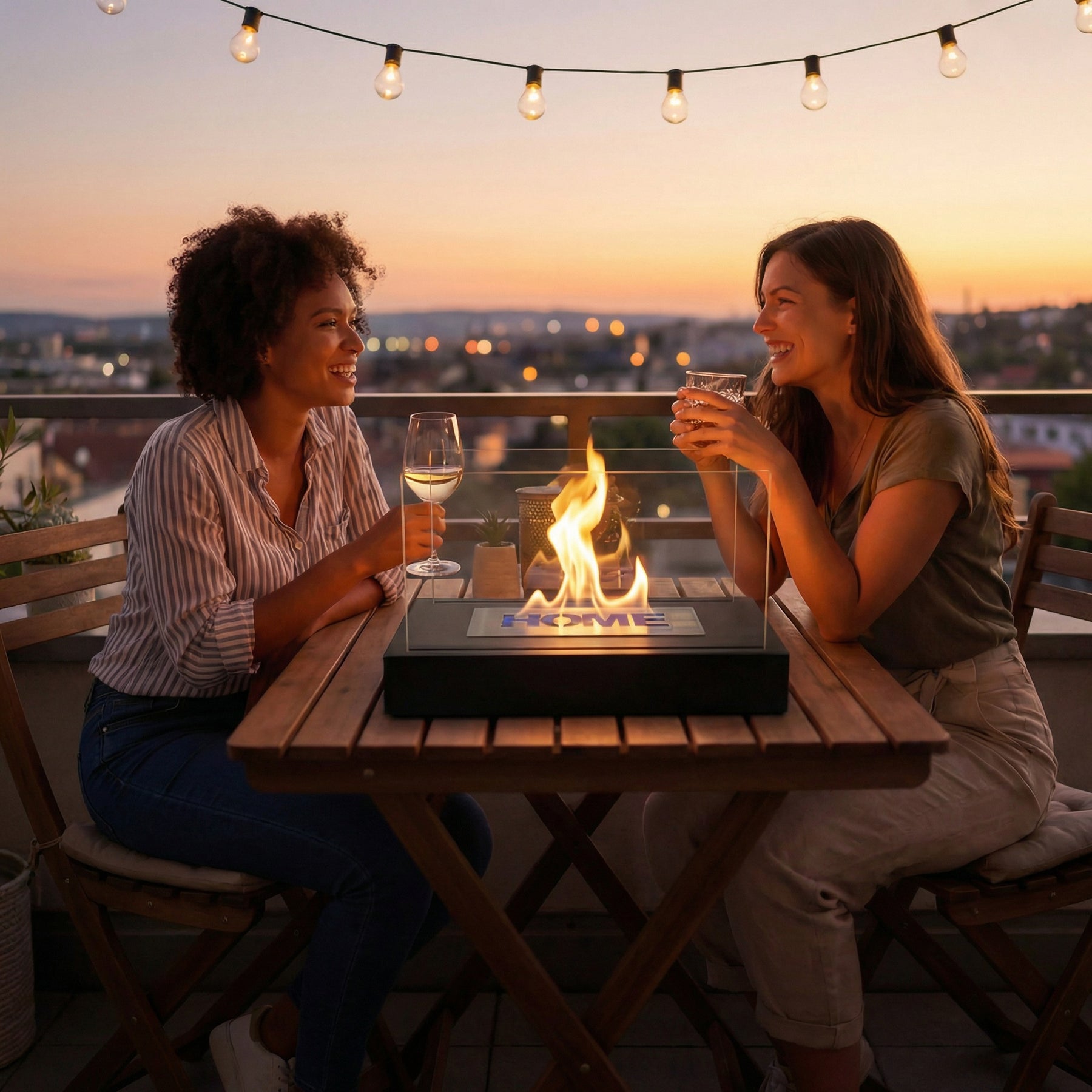 Tischkamin Home – Bioethanol Tischfeuer mit HOME-Schriftzug