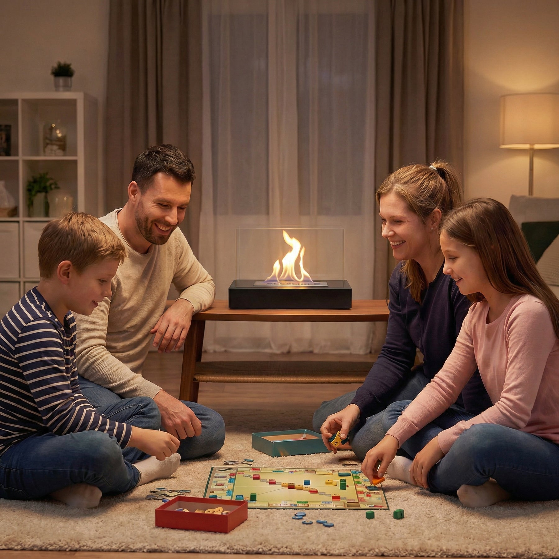 Tischkamin Home – Bioethanol Tischfeuer mit HOME-Schriftzug