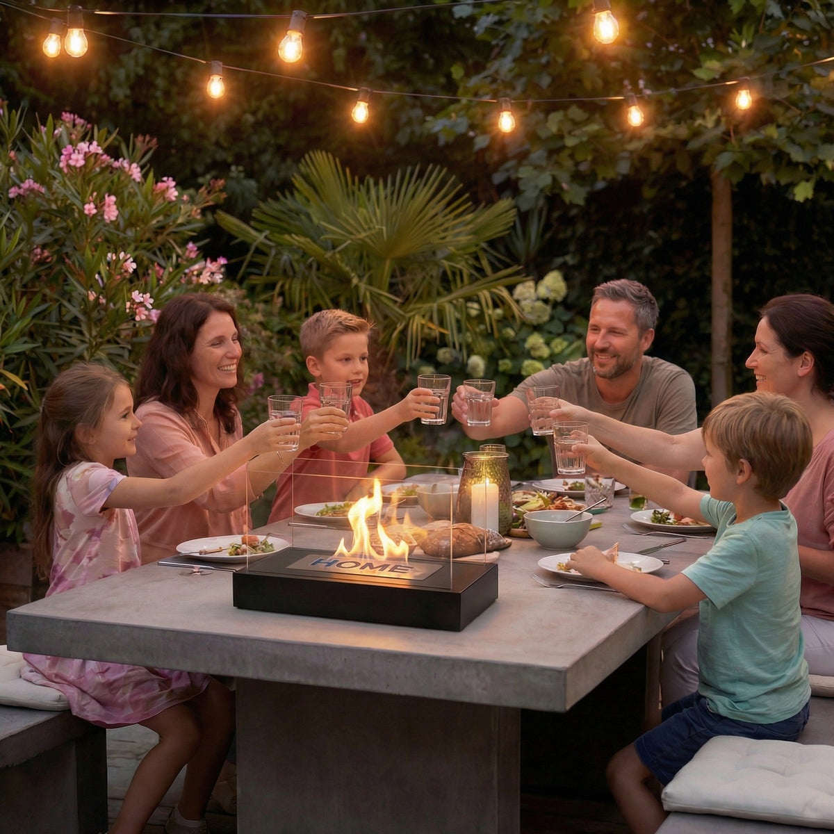 Tischkamin Home Starterpaket – Kamin, 3 L Bioethanol & Feuerzeug