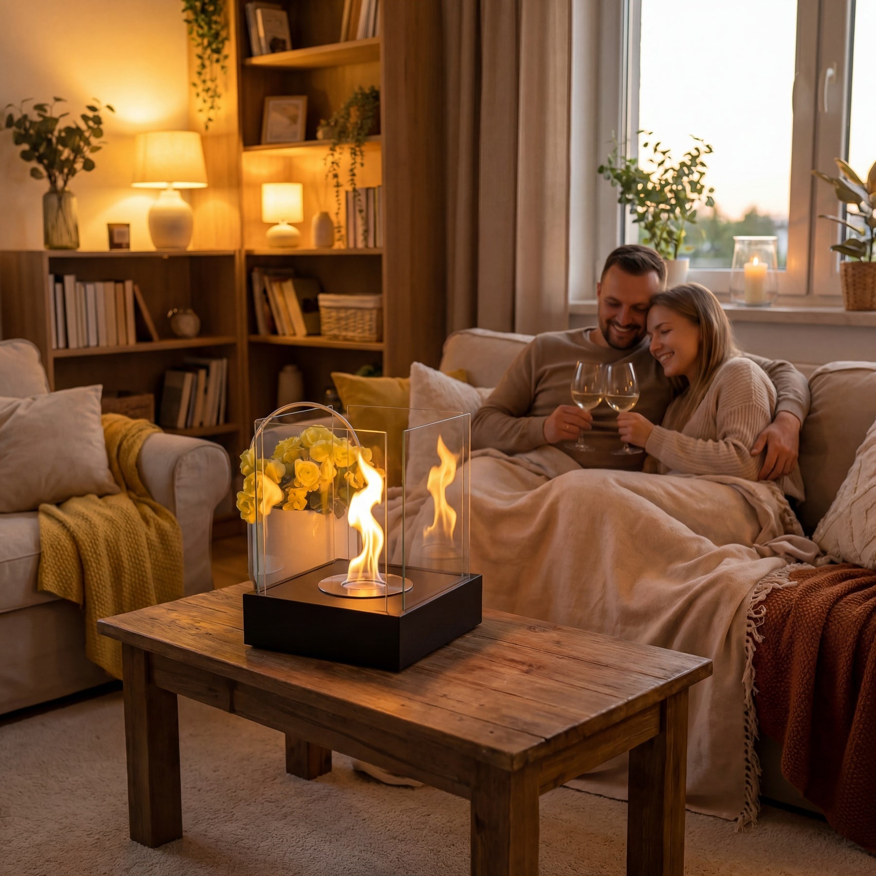 Tischkamin Luma260 – Bioethanol Tischfeuer mit 2 kW Zusatzwärme