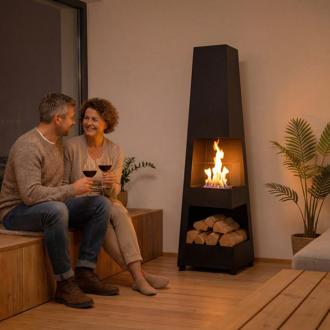 Standkamin Modern – Bioethanol Standkamin mit Glasfront