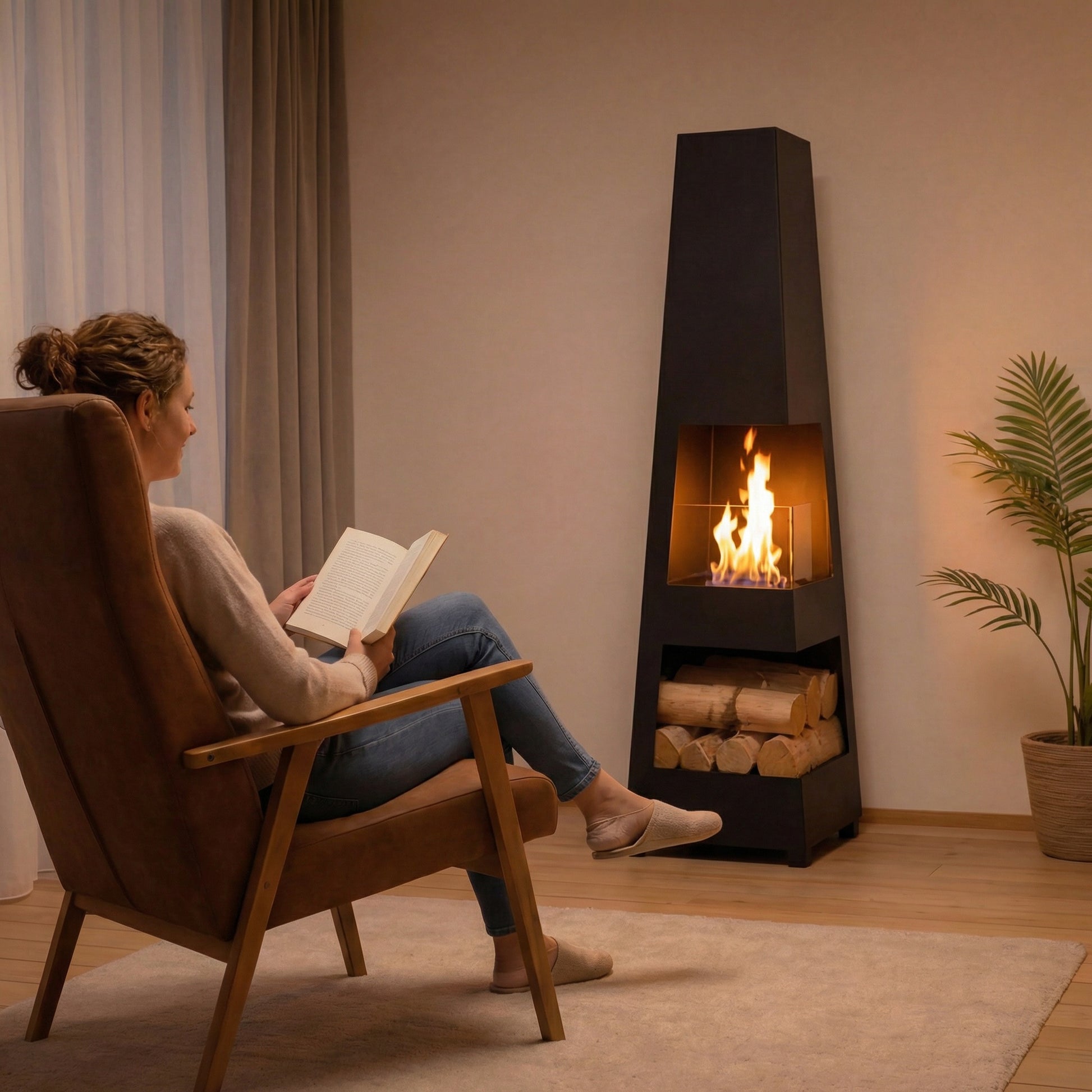 Bioethanol Standkamin Modern – stilvolles Designfeuer für Innen & Außen