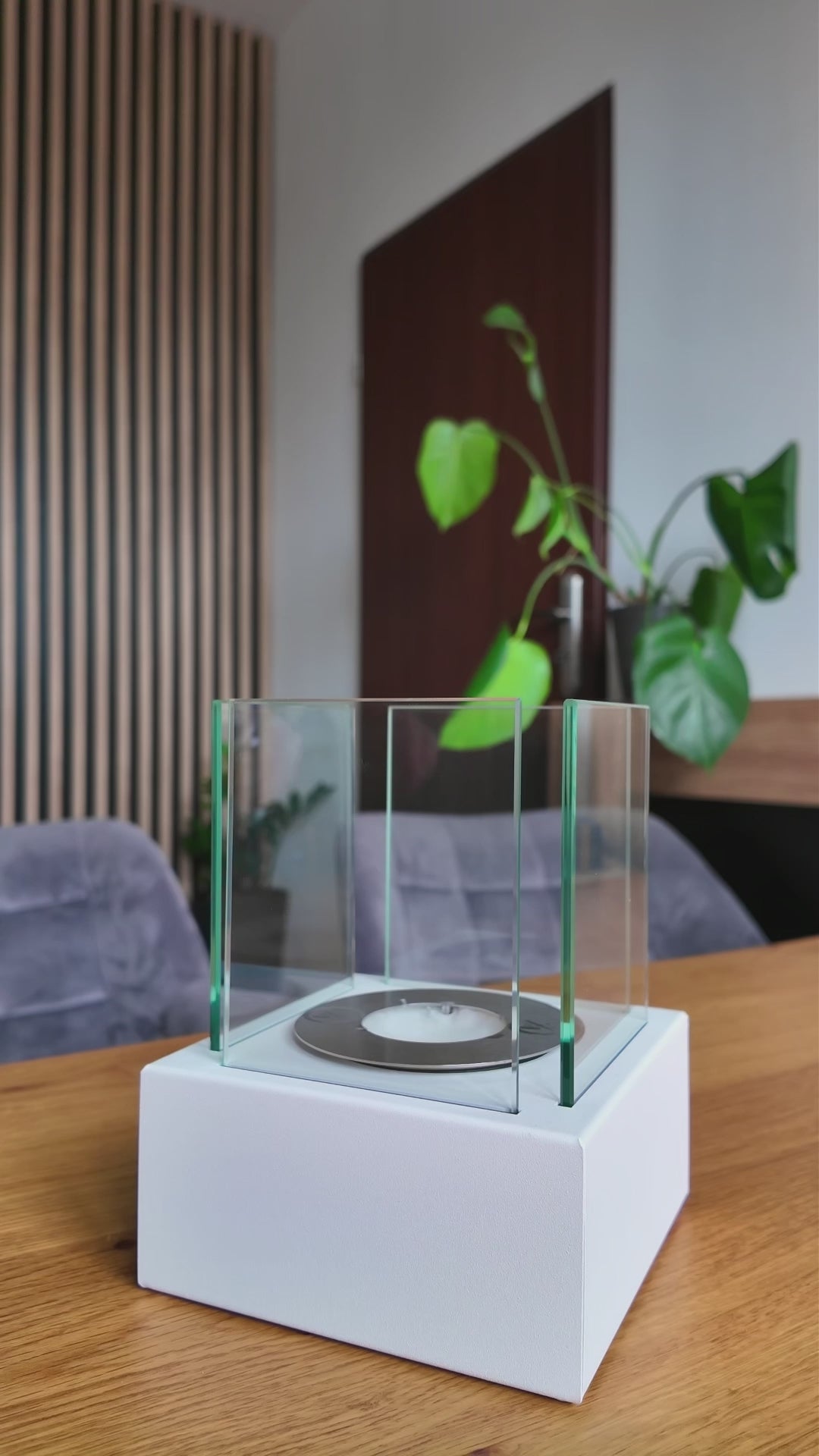 one.Luma130 Design Tischkamin in Weiß