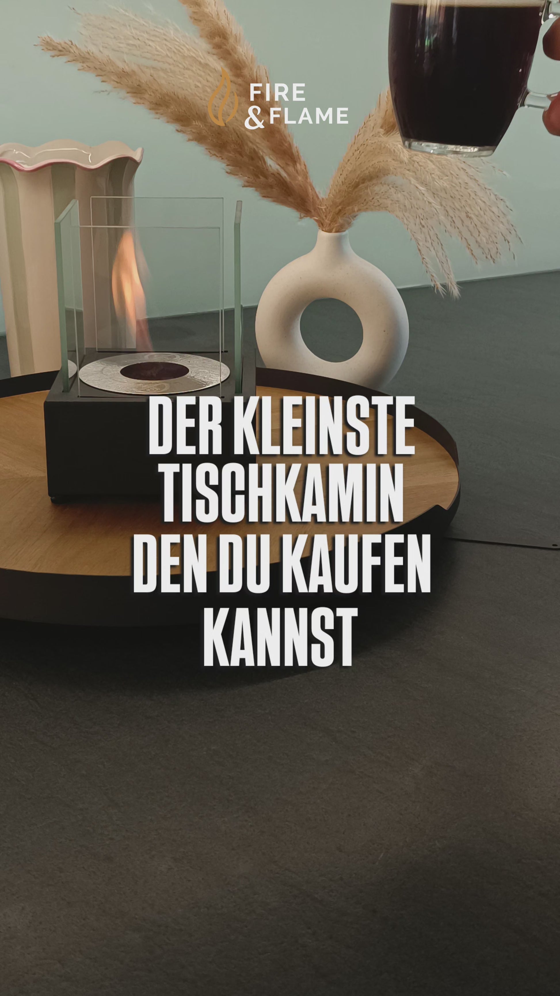 Luma130 Design Tischkamin in Schwarz