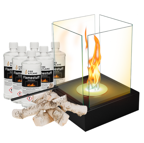 Bioethanol Feuerstelle Luma400 Starterpaket – stilvolles Feuer für Terrasse & Garten